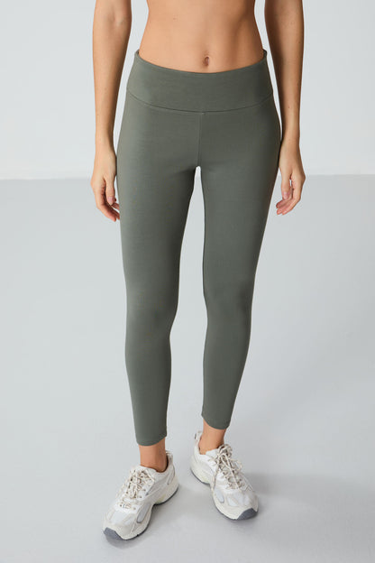 High Waist Thermal Slim Fit Tapered Leg Women's Tights - 94577