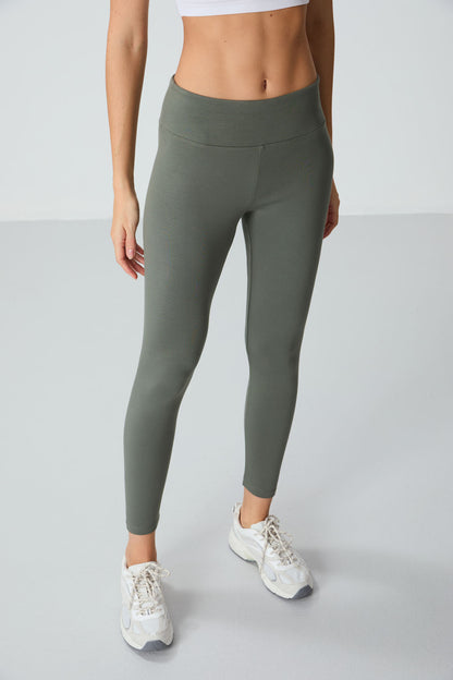 High Waist Thermal Slim Fit Tapered Leg Women's Tights - 94577