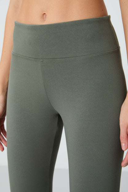 High Waist Thermal Slim Fit Tapered Leg Women's Tights - 94577