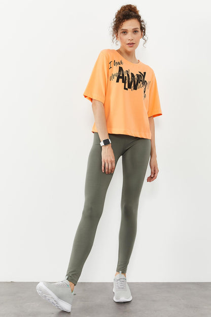 High Waist Wrap-up Slim Fit Tapered Leg Women's Tights - 94011