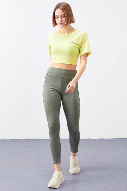 High Waist Wrap-up Slim Fit Tapered Leg Women's Tights - 94568