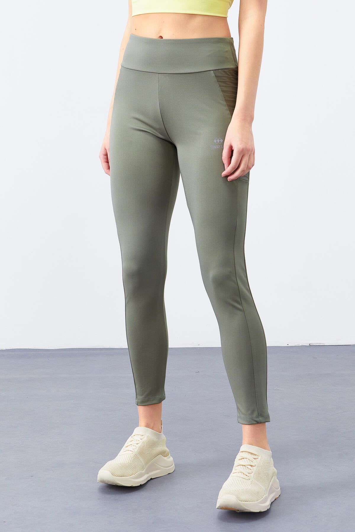 High Waist Wrap-up Slim Fit Tapered Leg Women's Tights - 94568