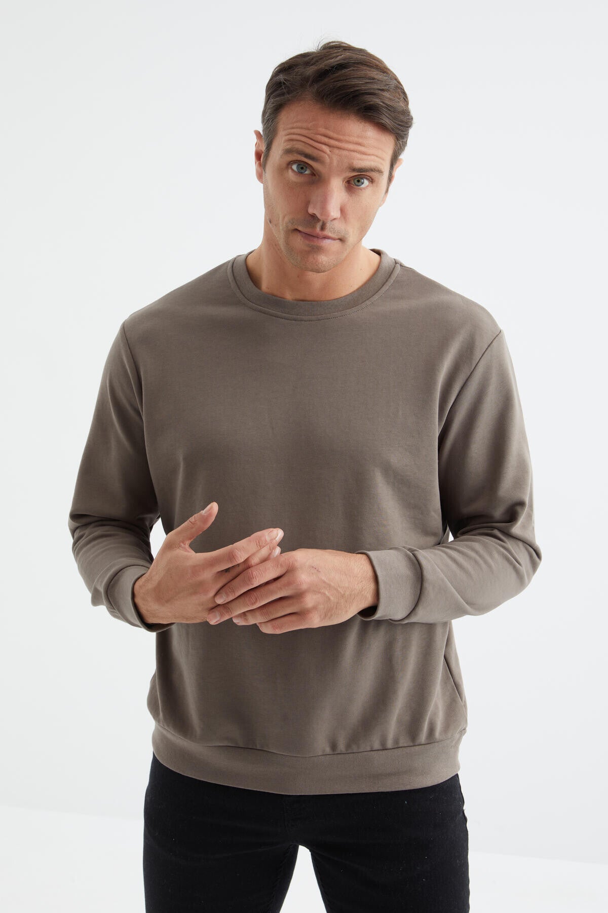 Camel Basic O Collar Comfort Fit Men's Sweatshirt - 88053