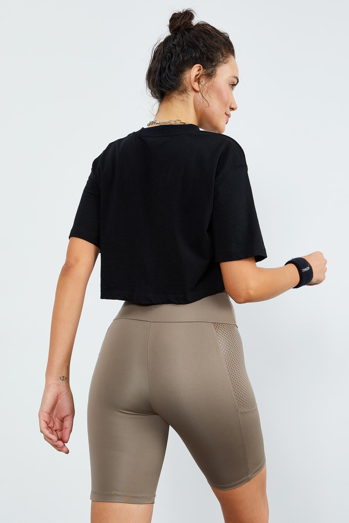 Camel File High Waist Wrap-up Women's Biker Tights - 91010