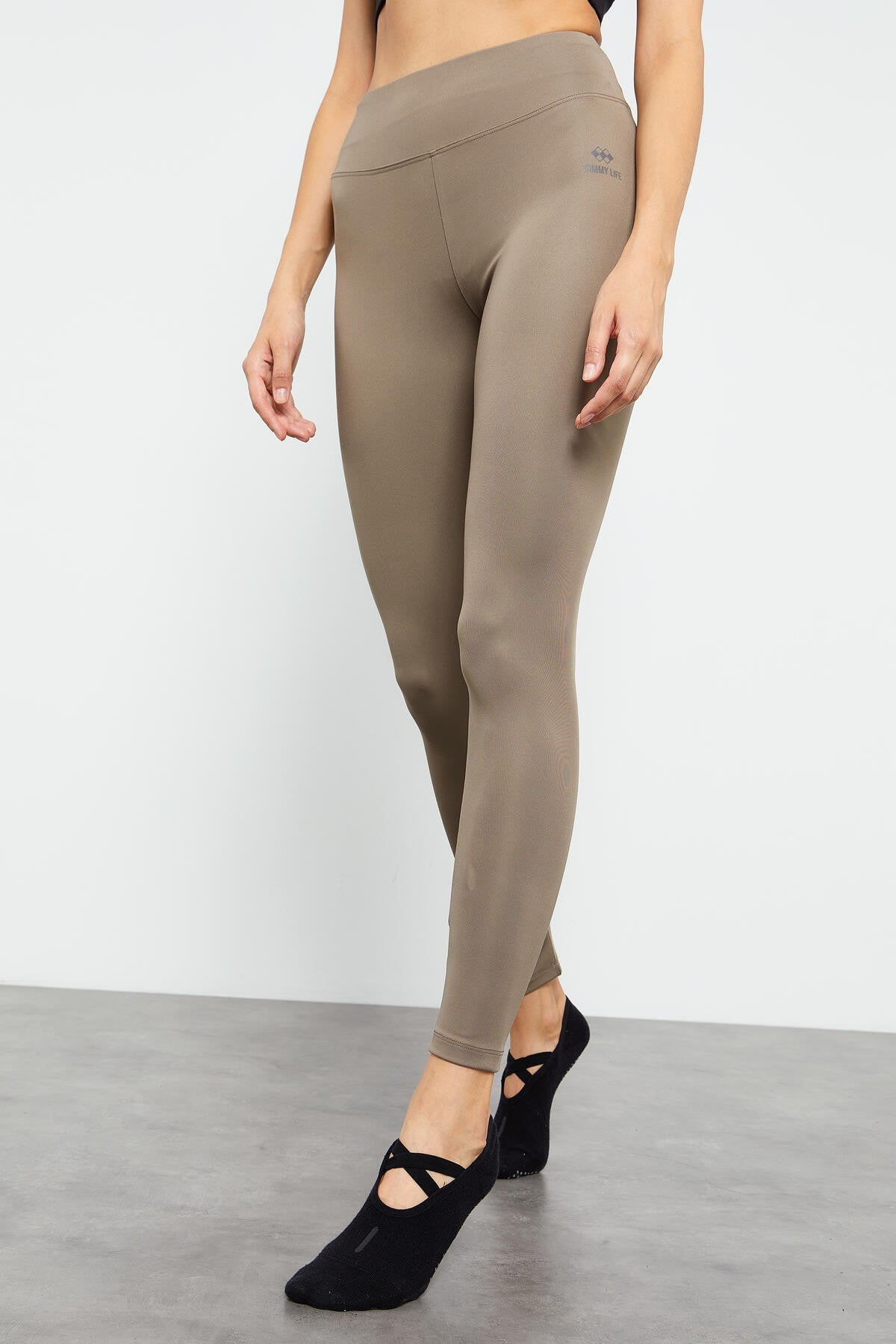 Camel High Waist Stretch Slim Fit Tapered Leg Women's Tights - 94545