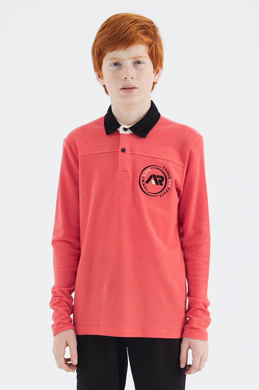 Coral Polo Collar Boys' T-Shirt - 11172