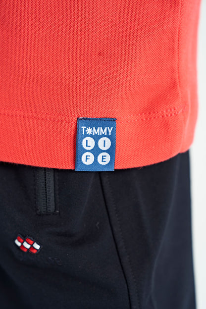 Color Transition Embroidered Detailed Standard Pattern Polo Collar Boys T-Shirt - 11110