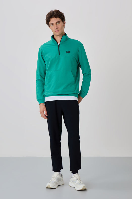 Herbert Green - Navy Blue Stand Collar Tracksuit Set - 85233