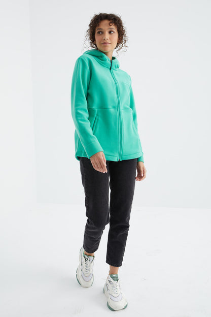 Hooded Zip-Up Comfort Fit Women's Fleece Sweatshirt - 97233