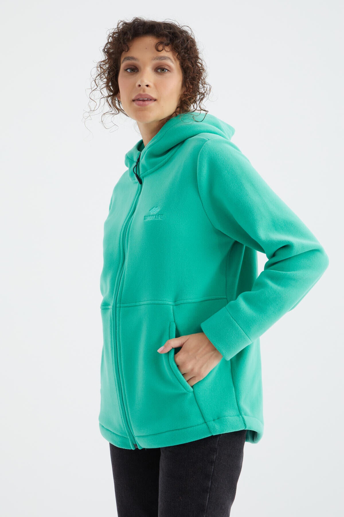 Hooded Zip-Up Comfort Fit Women's Fleece Sweatshirt - 97233