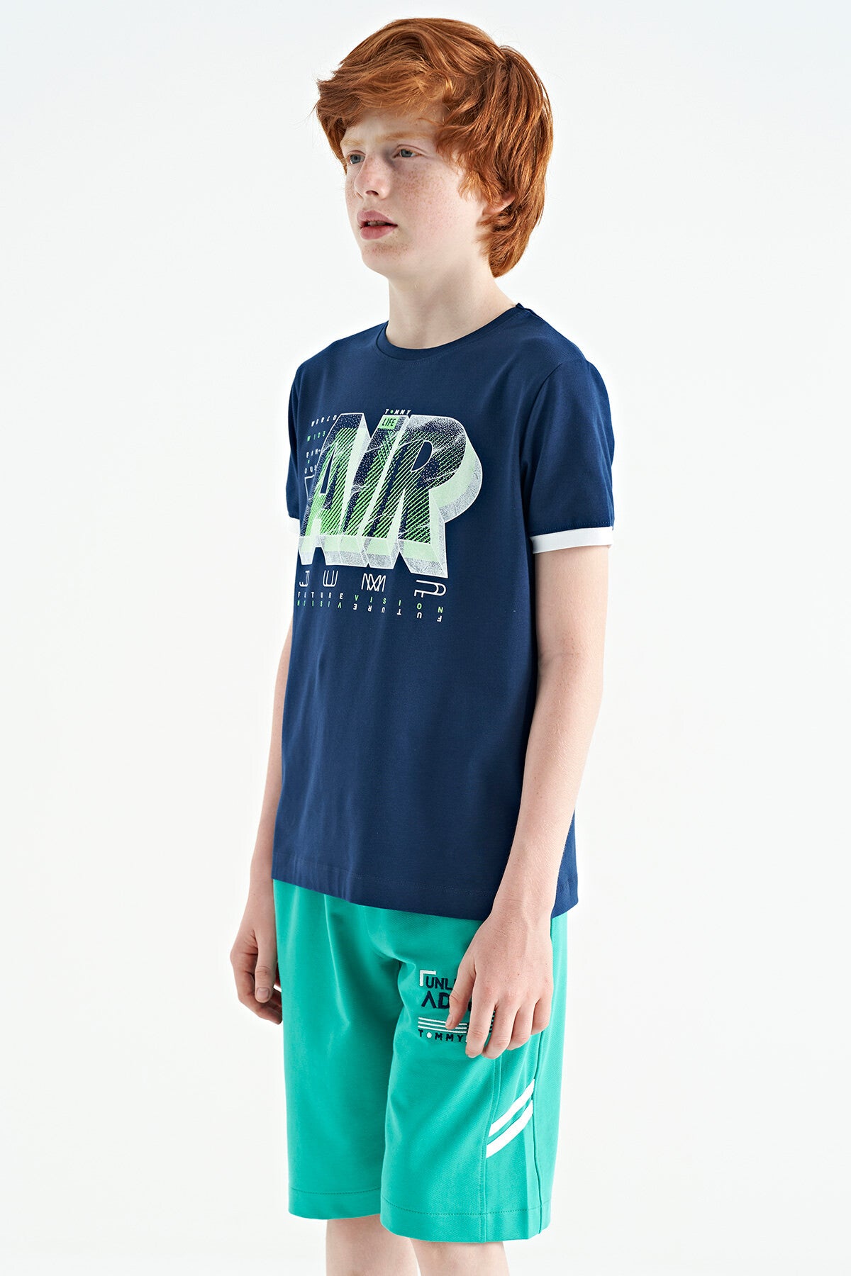 Embroidered Pattern Laced Standard Fit Boys Shorts - 11124