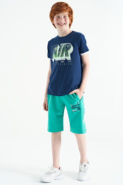 Embroidered Pattern Laced Standard Fit Boys Shorts - 11124