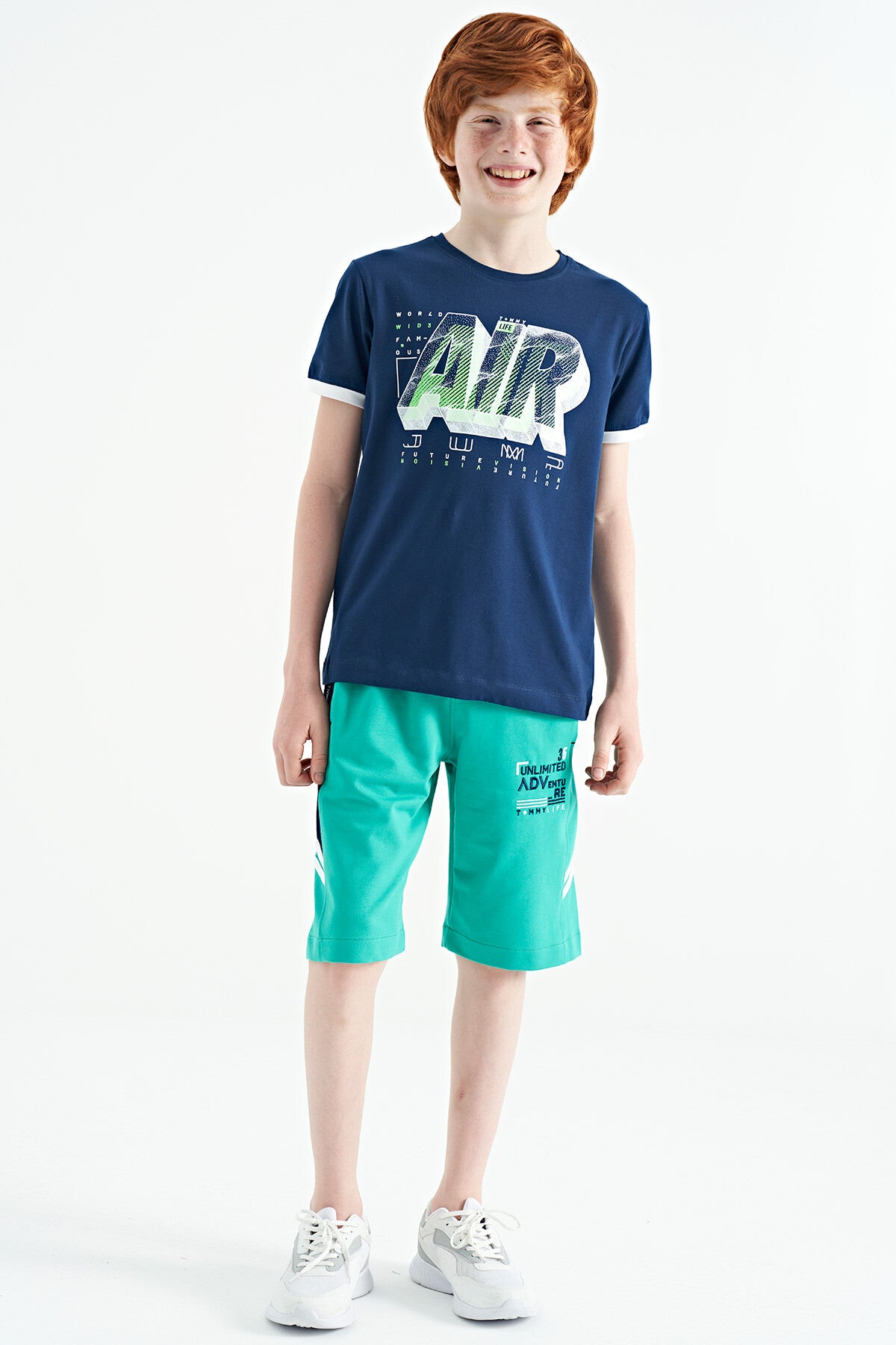 Embroidered Pattern Laced Standard Fit Boys Shorts - 11124