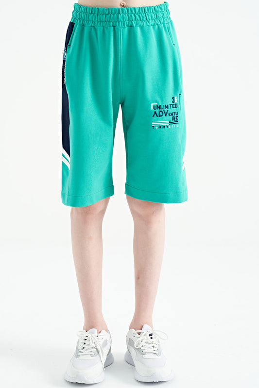 Embroidered Pattern Laced Standard Fit Boys Shorts - 11124