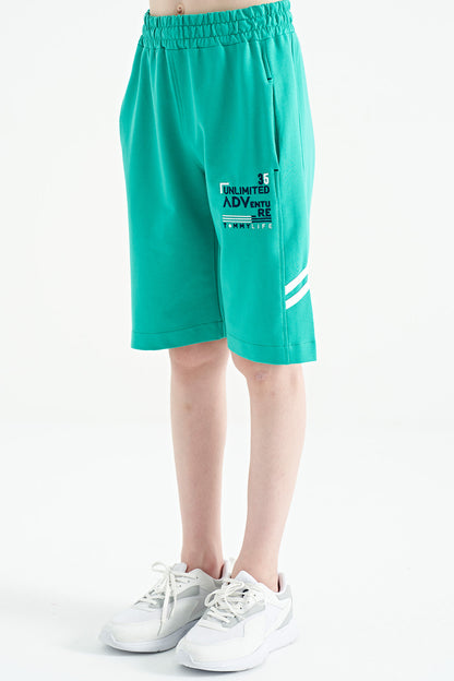 Embroidered Pattern Laced Standard Fit Boys Shorts - 11124