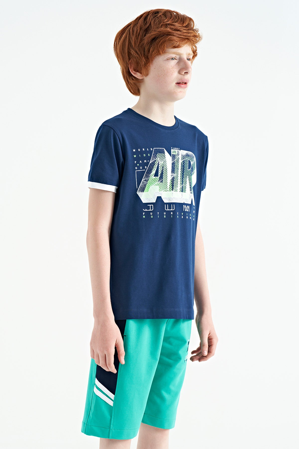 Embroidered Pattern Laced Standard Fit Boys Shorts - 11124