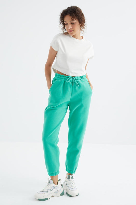 High Waist Basic Laced Jogger Polar Women's Tracksuit Bottom - 94622