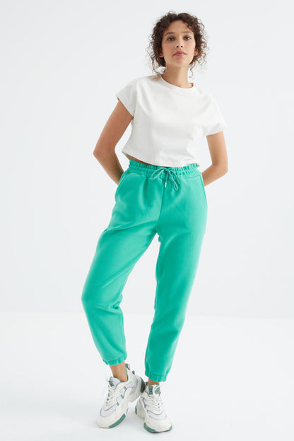 High Waist Basic Laced Jogger Polar Women's Tracksuit Bottom - 94622