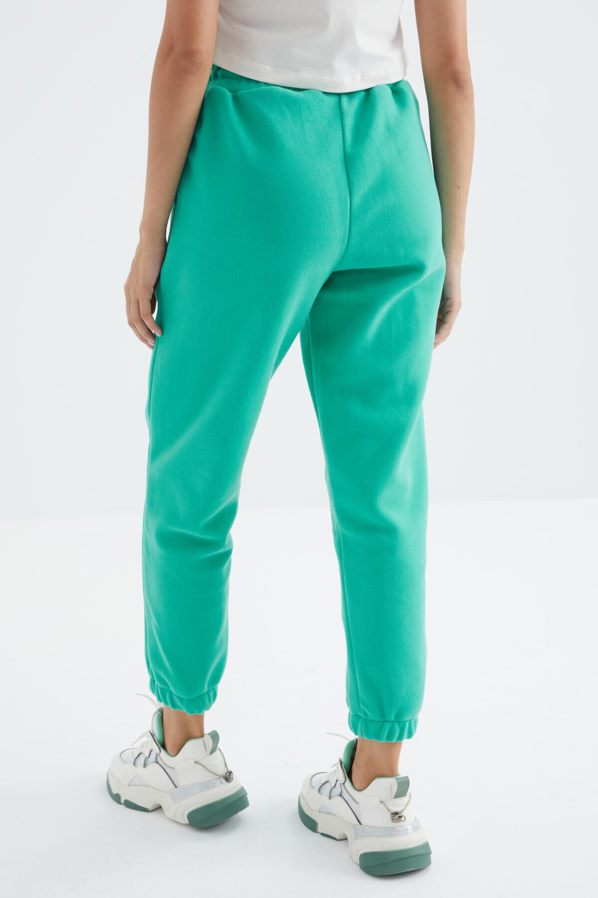 High Waist Basic Laced Jogger Polar Women's Tracksuit Bottom - 94622