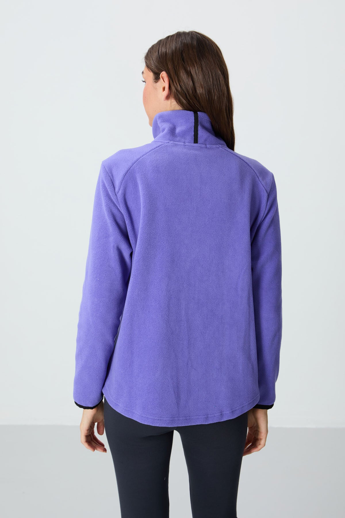 Plato High Collar Zippered Comfort Fit Women's Fleece Sweatshirt - 97173
