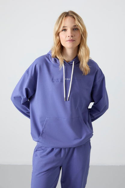 Plato Hooded Kangaroo Pocket Oversize Elastic Cuffed Women's Tracksuit Set - 95288