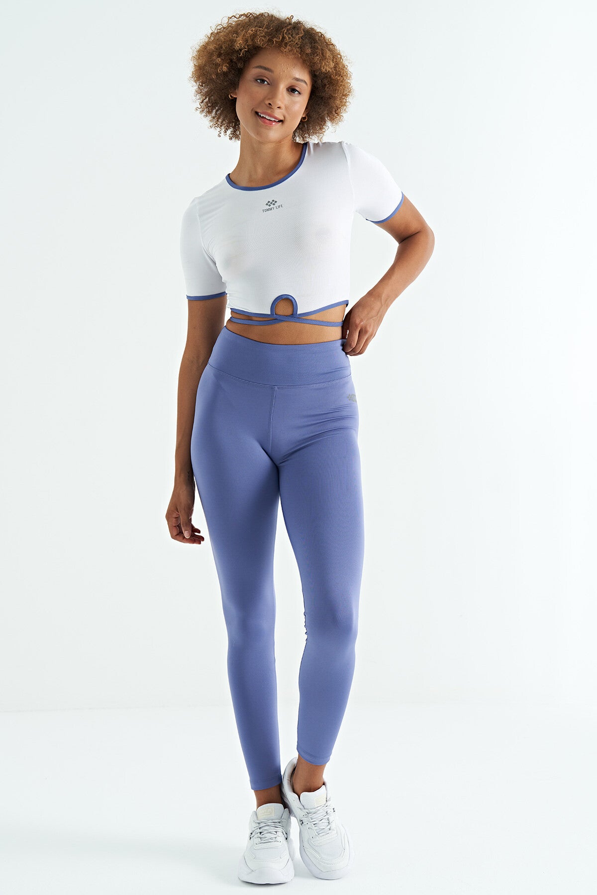 Plato Print Detailed High Waist Diving Fabric Slim Fit Women's Tights - 94627