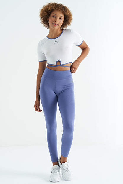 Plato Print Detailed High Waist Diving Fabric Slim Fit Women's Tights - 94627