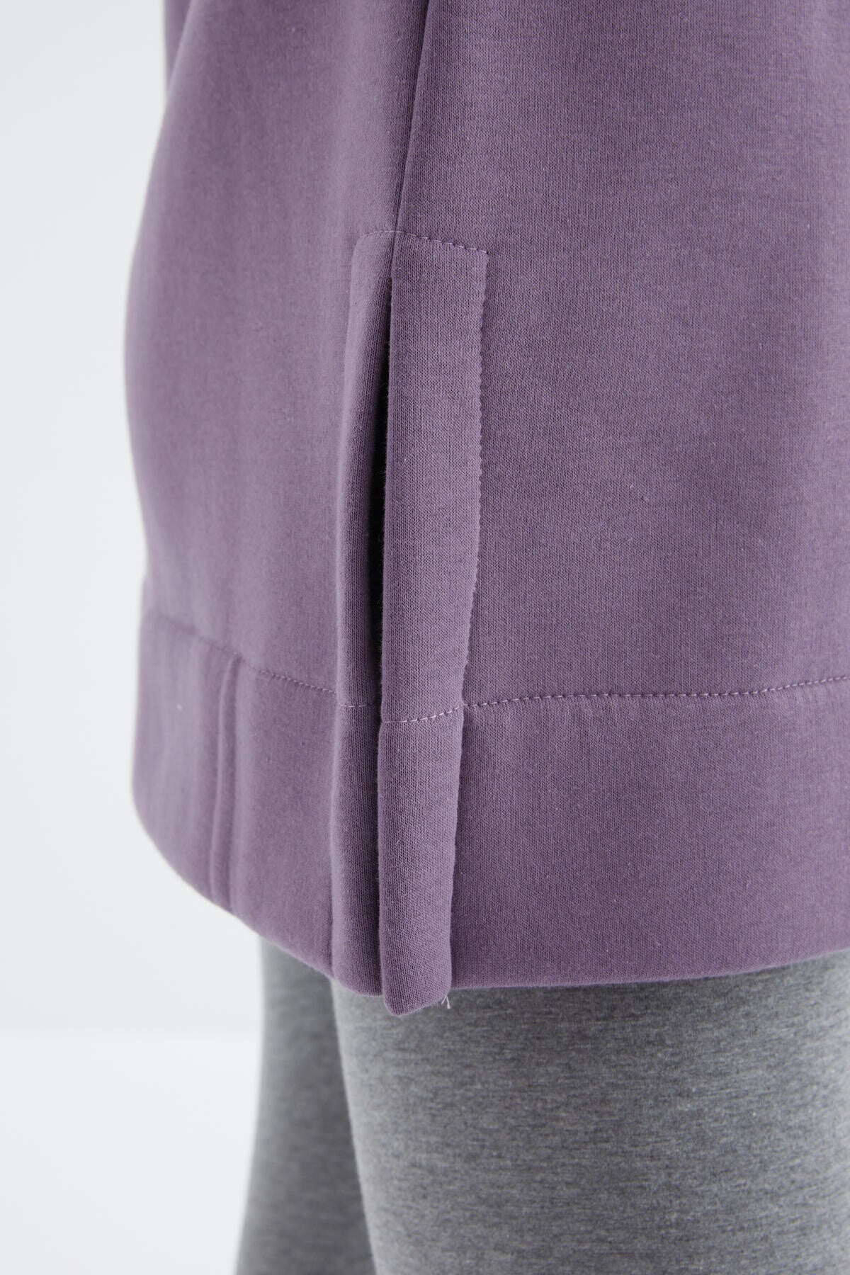 Plato Raglan Collar Basic Hooded Oversize Sweatshirt Tunic - 97242