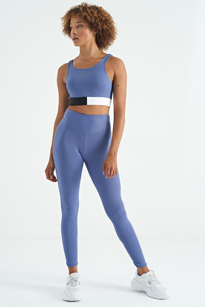 Plato Color Block Logo Printed Narrow Fit Striped Women's Bustier - 97275