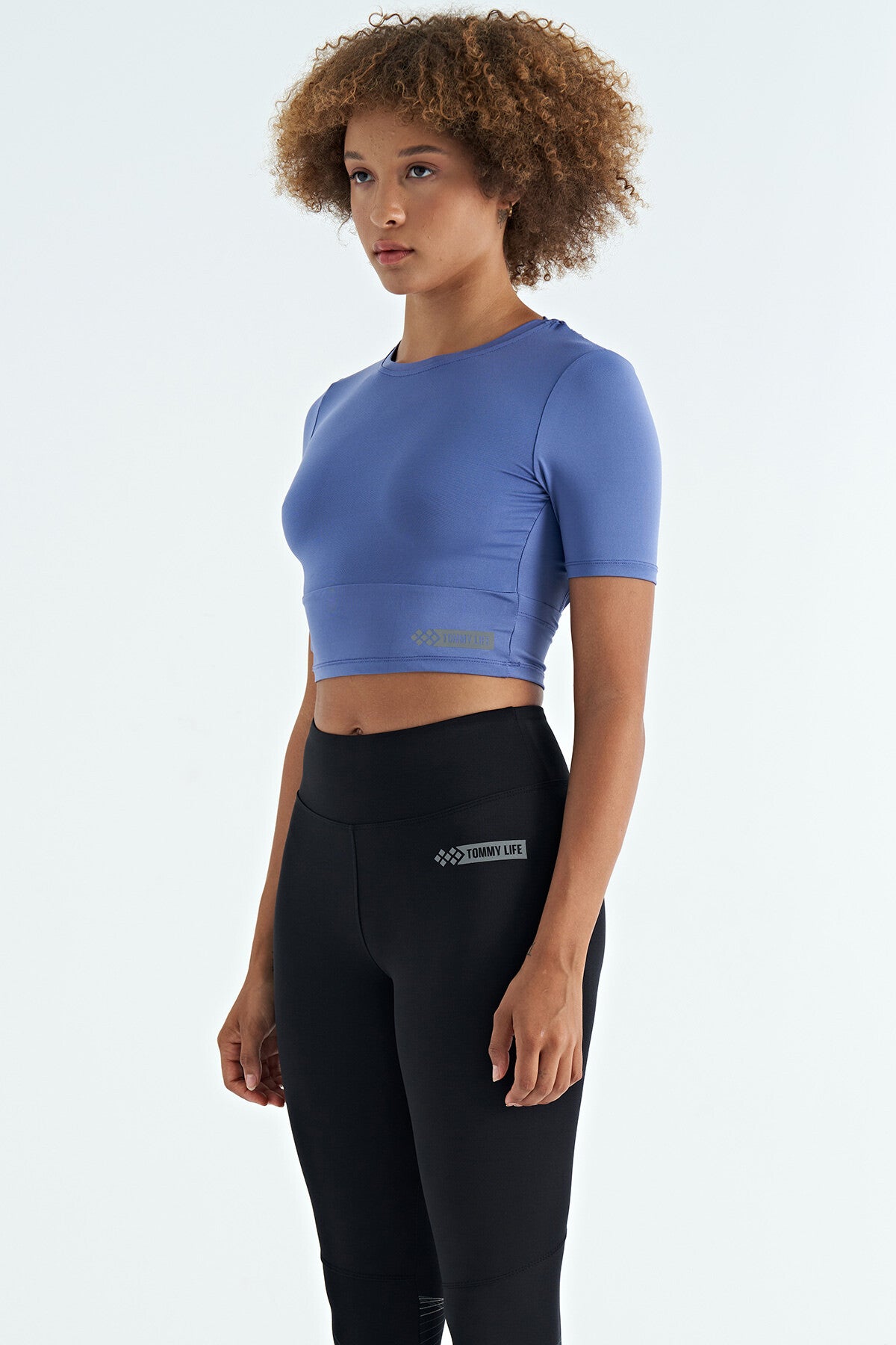 Plato Back Scoop Neck Standard Fit O Collar Women's Crop T-Shirt - 97265