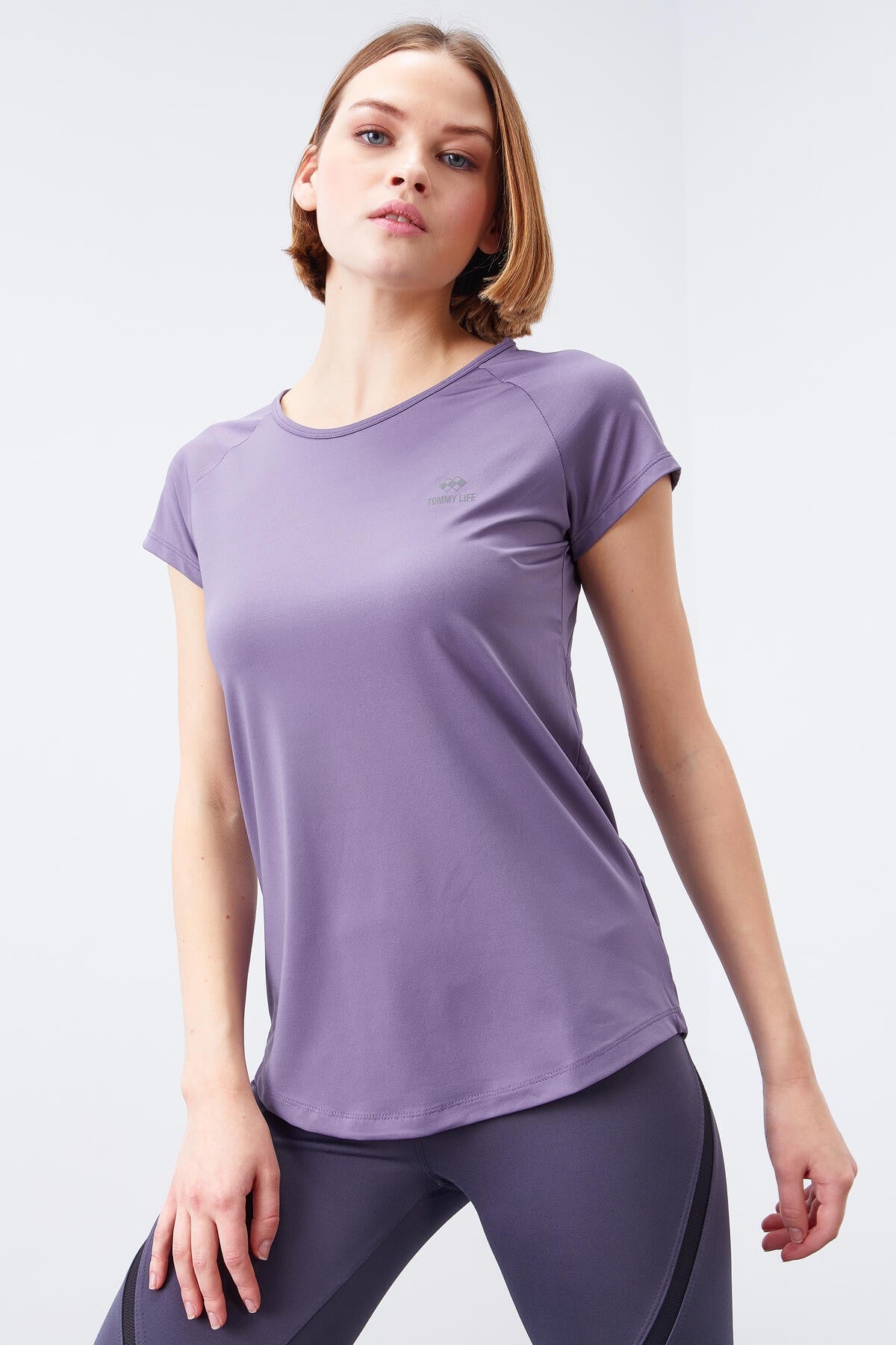 Plato Back Window Short Sleeve Standard Fit O Collar Women's T-Shirt - 97101
