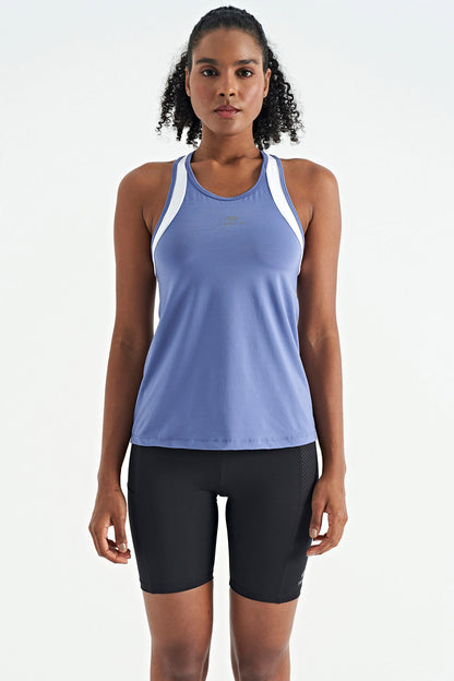 Plato Back Color Detailed Logo Printed Standard Cut Women's Sports Singlet - 97257