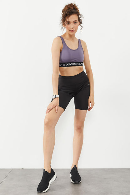 Plato Lettered Standard Mold U Collar Women's Sports Bustier - 97113