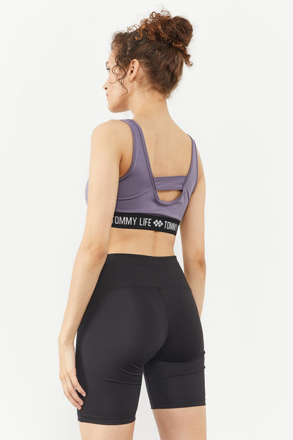 Plato Lettered Standard Mold U Collar Women's Sports Bustier - 97113
