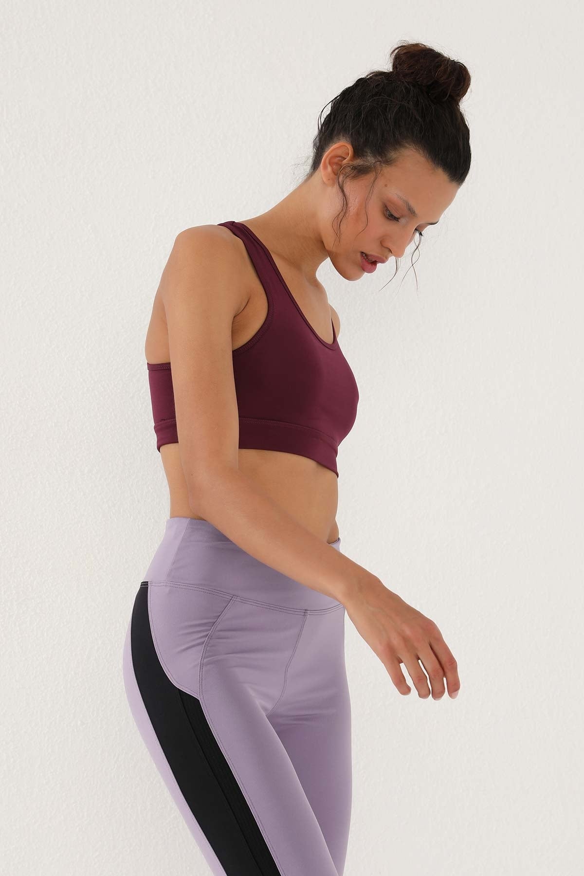 Plato High Waist Band Detailed Slim Fit Narrow Leg Women's Tights - 94541