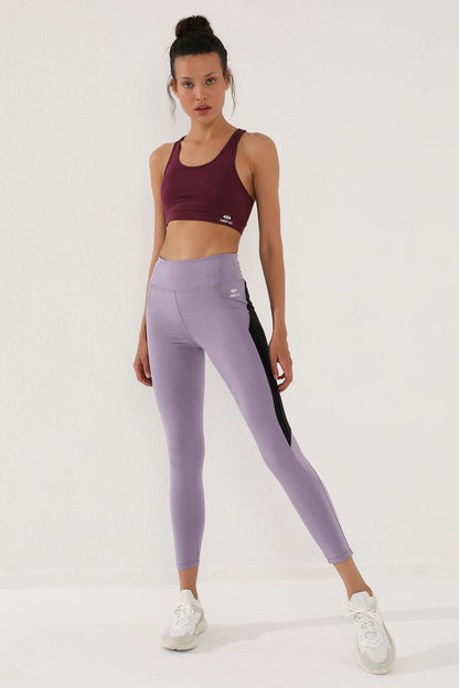 Plato High Waist Band Detailed Slim Fit Narrow Leg Women's Tights - 94541