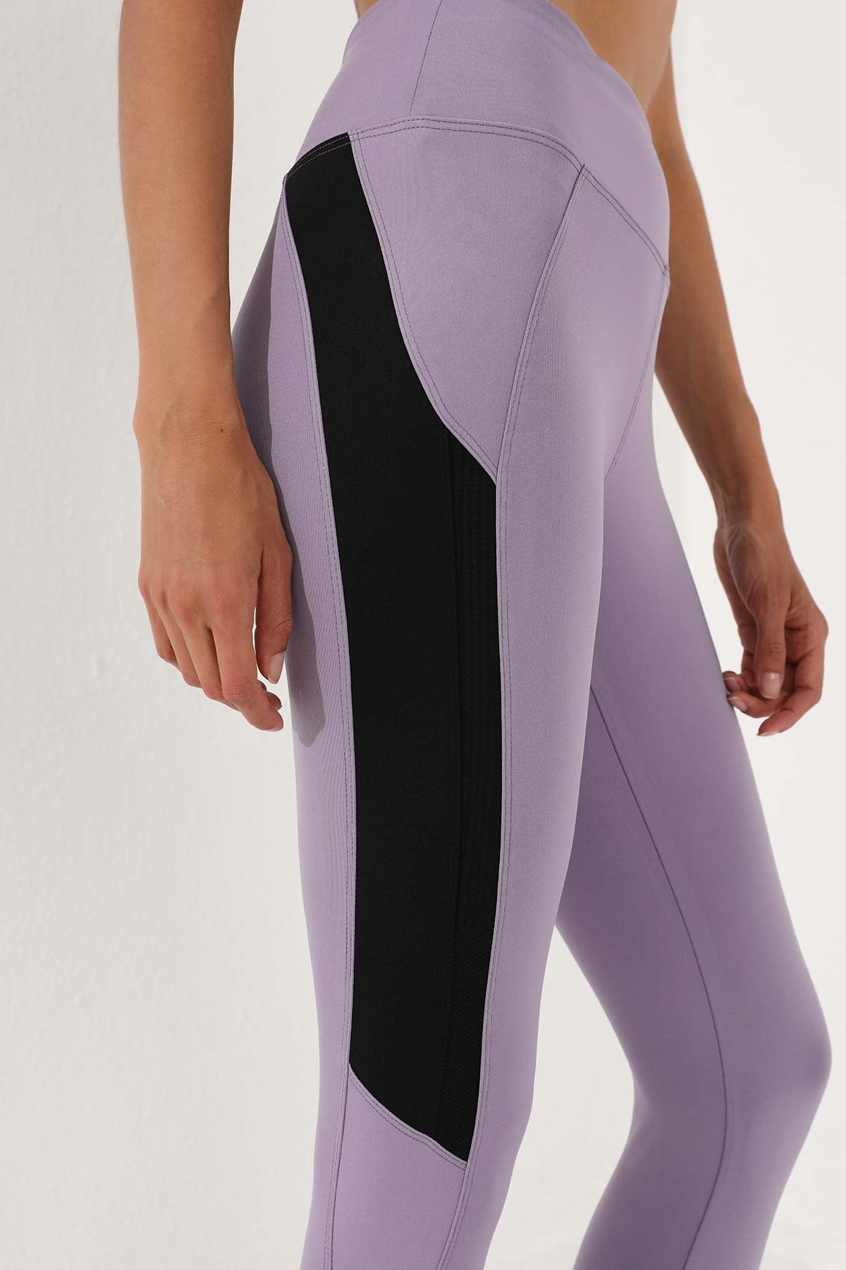 Plato High Waist Band Detailed Slim Fit Narrow Leg Women's Tights - 94541
