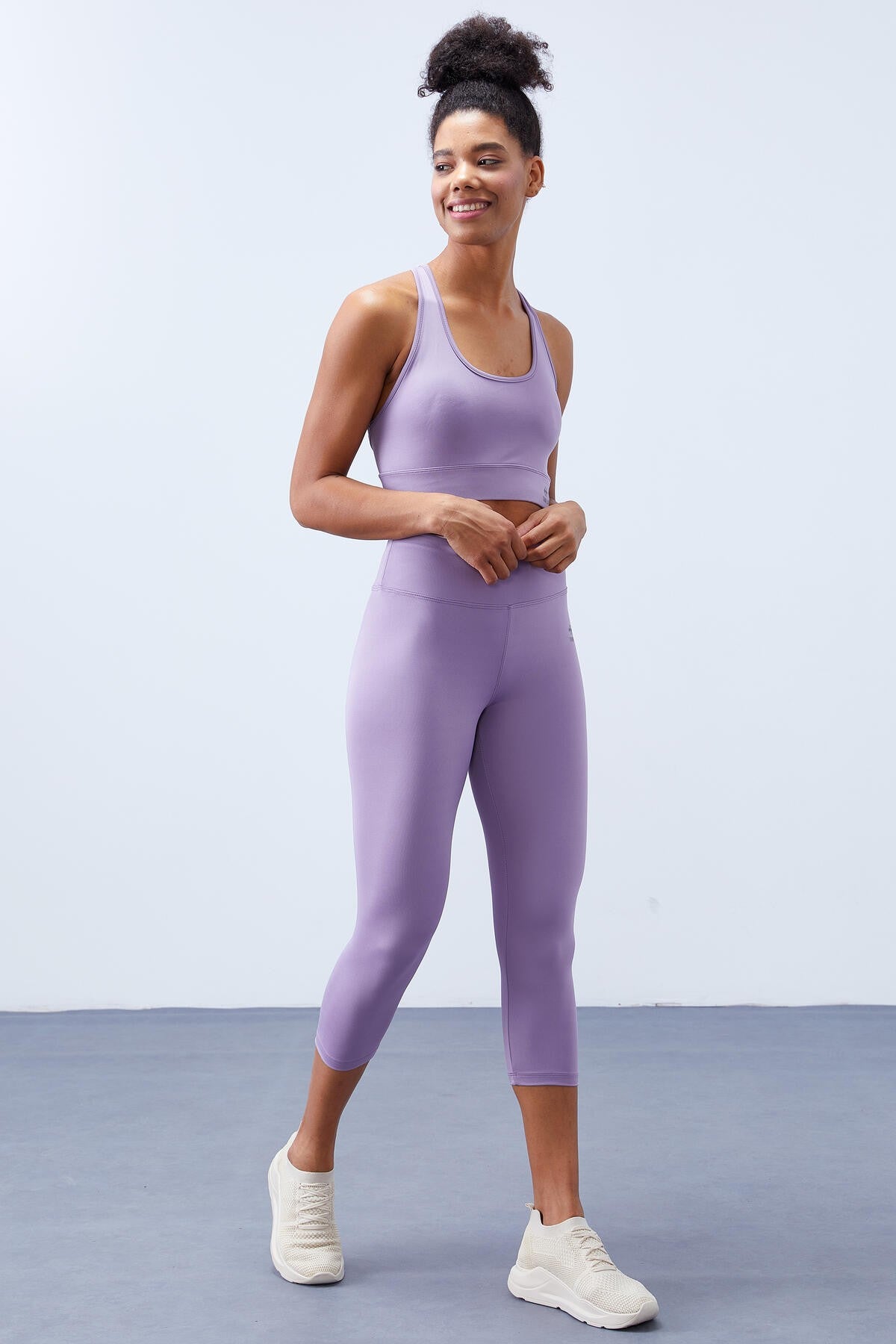 Plato High Waist Wrap-up Cross Back Detailed Slim Fit Women's Tights Set - 95283