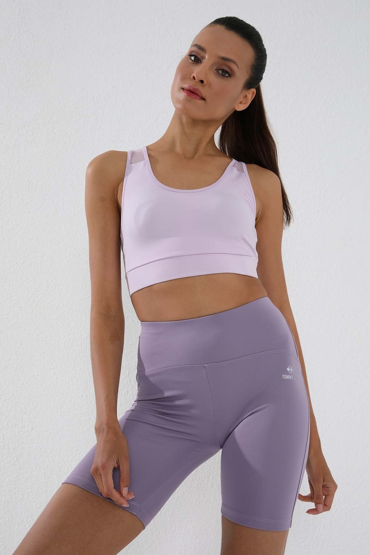 Plato High Waist Wrap-up Short Biker Women's Tights - 91007