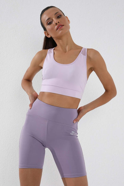 Plato High Waist Wrap-up Short Biker Women's Tights - 91007