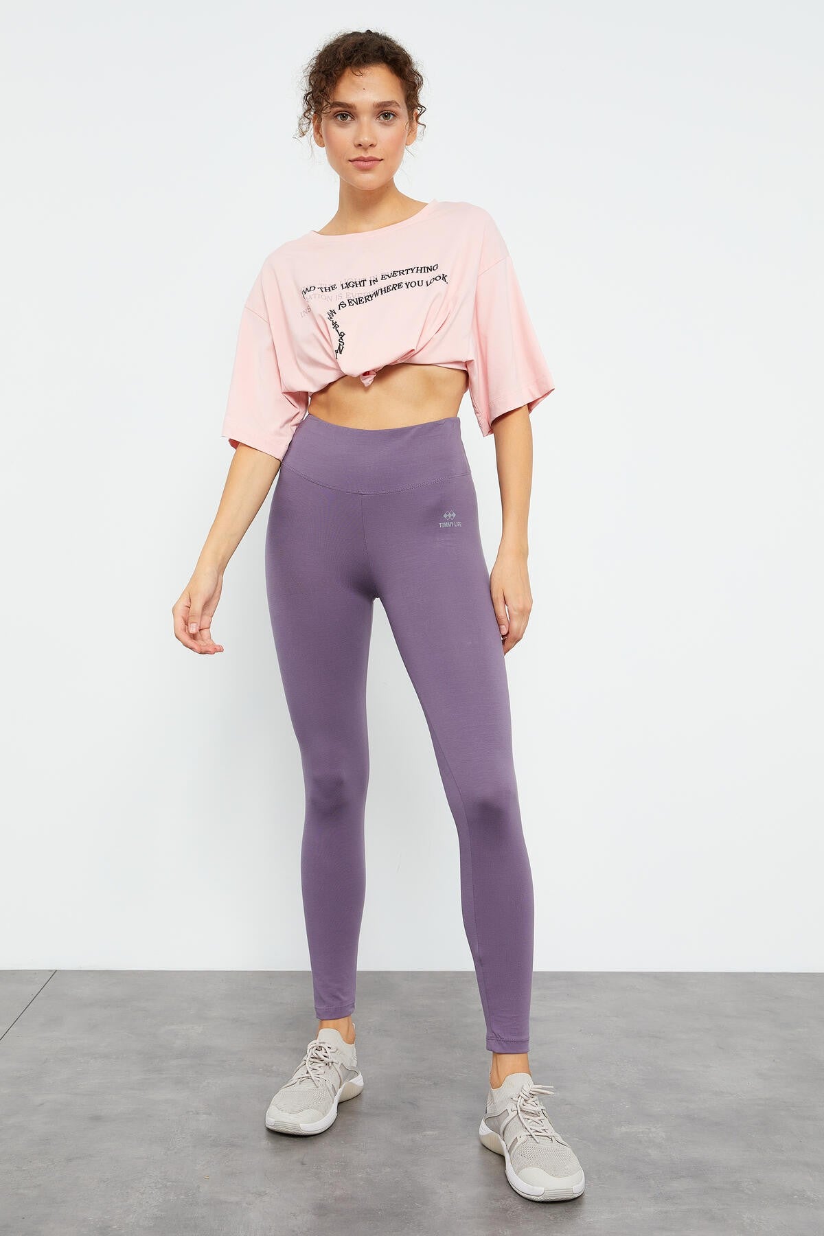 Plato High Waist Wrap-up Slim Fit Tapered Leg Women's Tights - 94011
