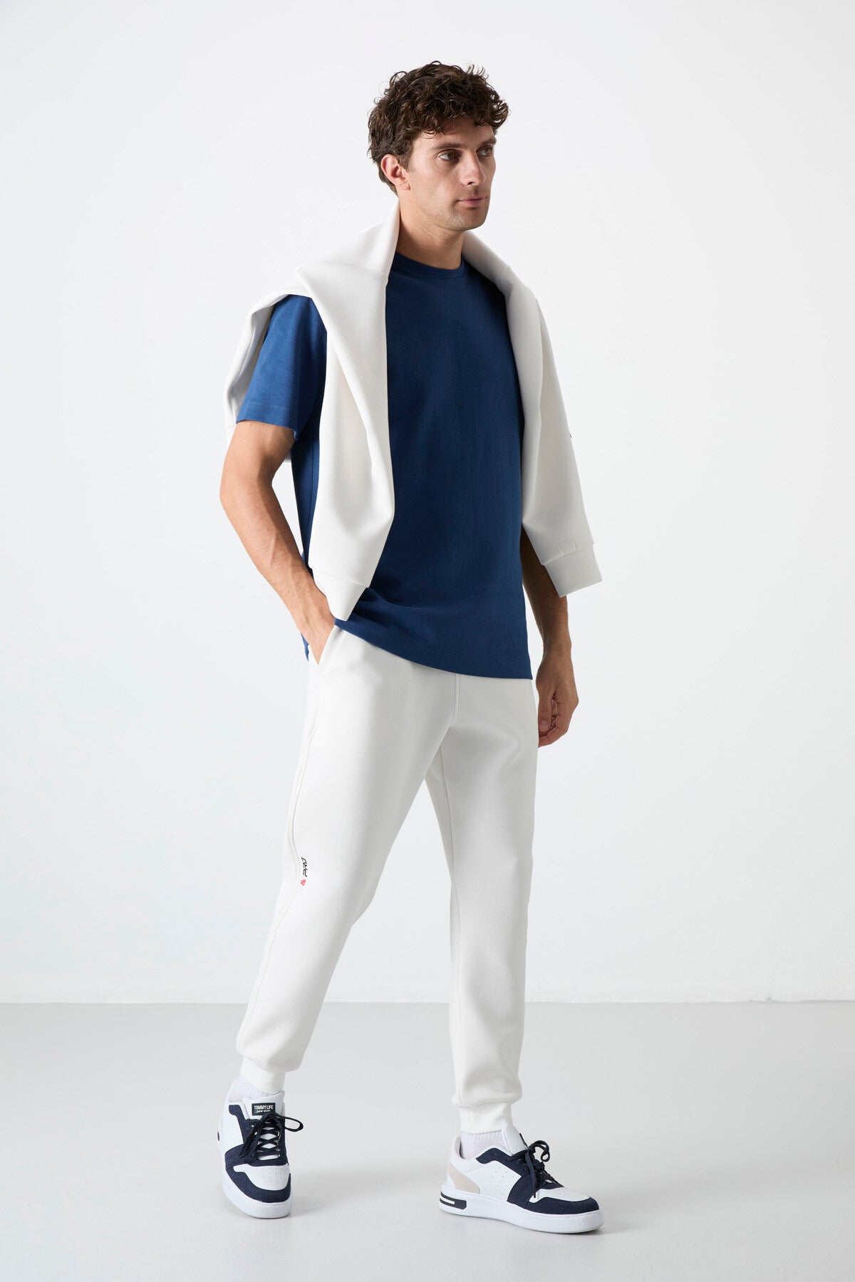 Ecru Laced Bottom Men's Tracksuit Pants - 84999
