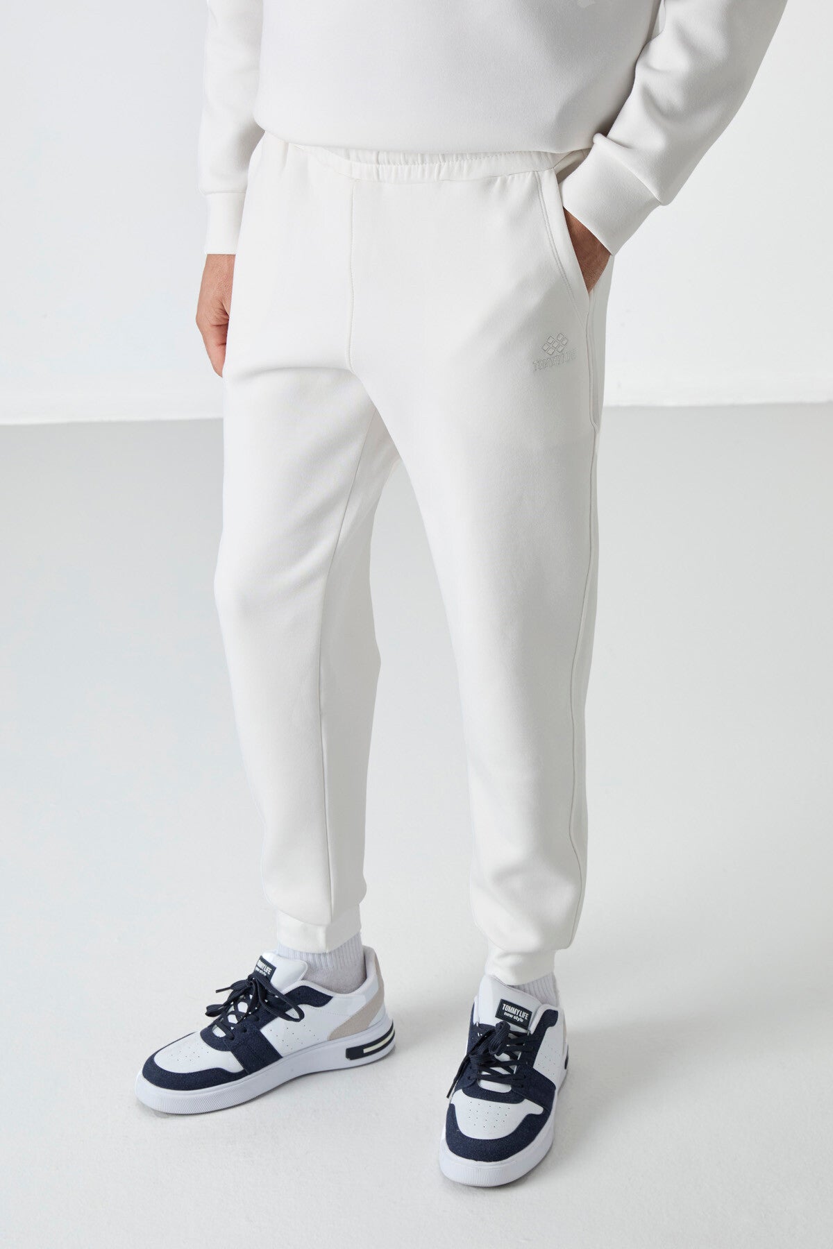 Ecru Laced Bottom Men's Tracksuit Pants - 84999
