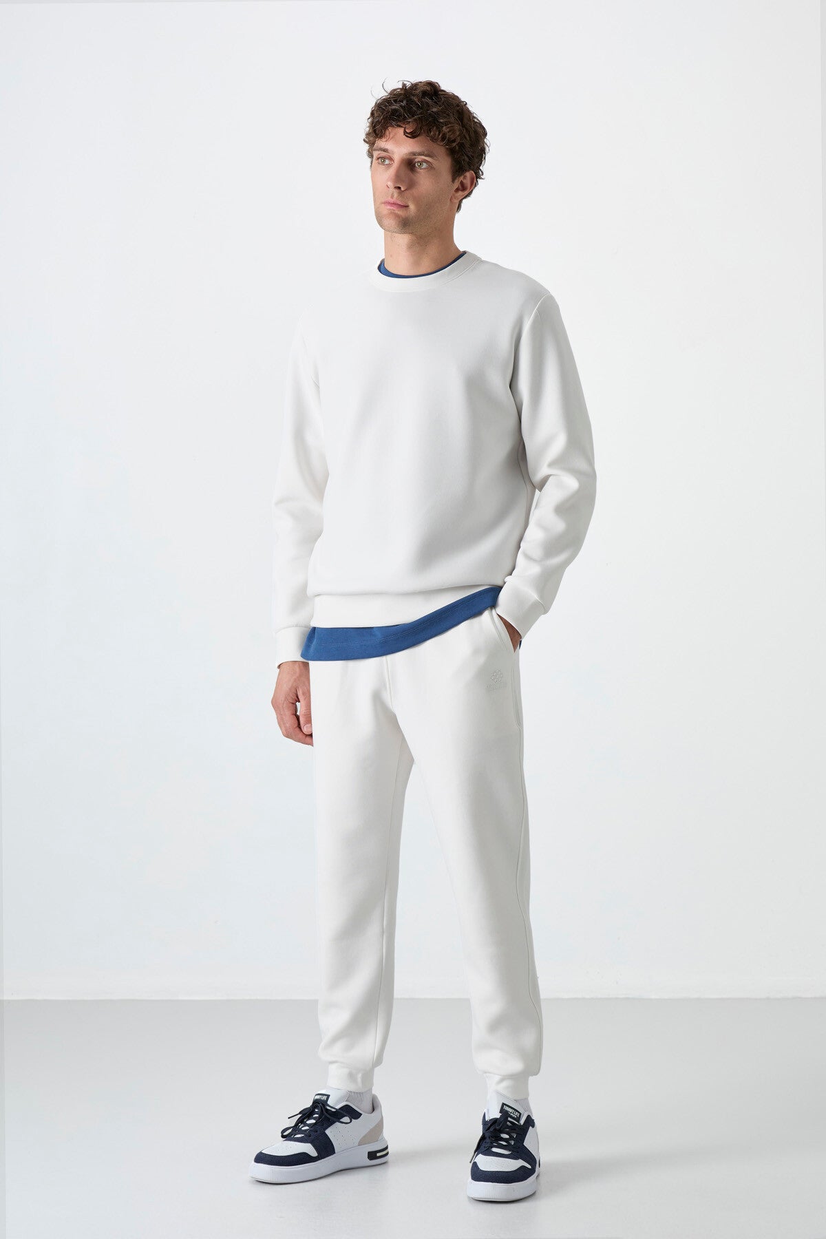 Ecru Laced Bottom Men's Tracksuit Pants - 84999