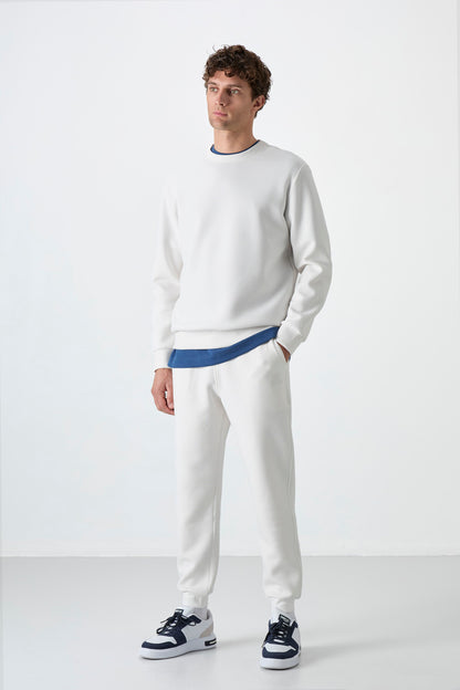 Ecru Laced Bottom Men's Tracksuit Pants - 84999