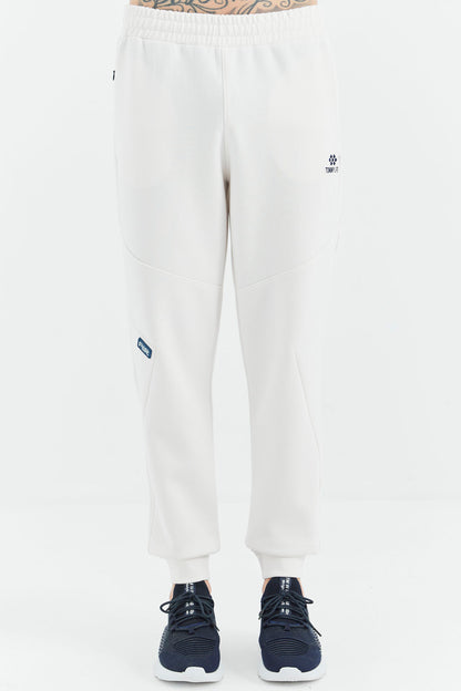 Ecru Laced Striped Detailed Relax Fit Men's Tracksuit Bottom - 82100