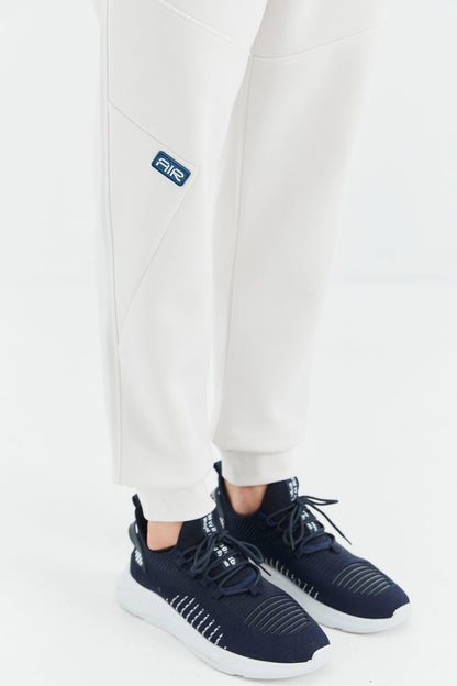 Ecru Laced Striped Detailed Relax Fit Men's Tracksuit Bottom - 82100