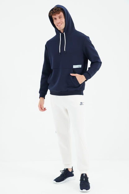 Ecru Laced Striped Detailed Relax Fit Men's Tracksuit Bottom - 82100