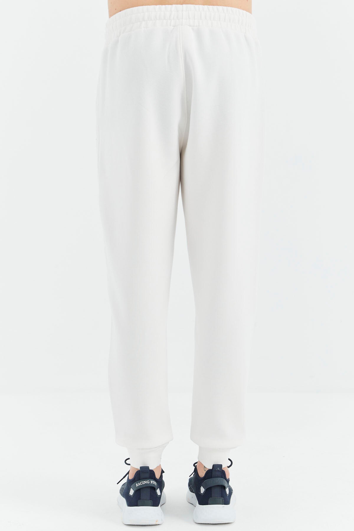 Ecru Laced Striped Detailed Relax Fit Men's Tracksuit Bottom - 82100