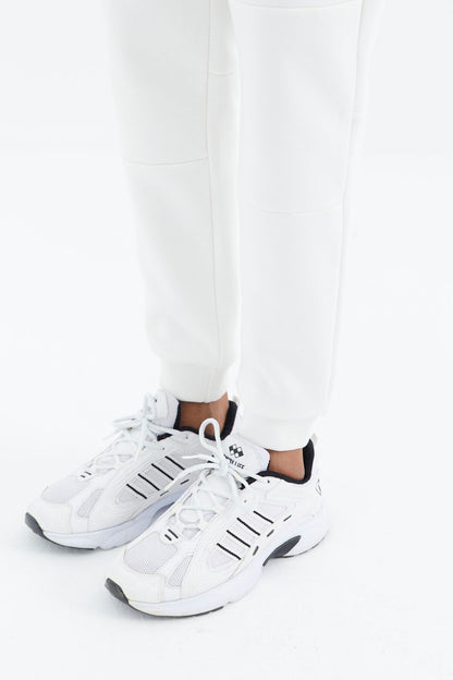 Ecru Laced Striped Detailed Relax Fit Men's Tracksuit Bottom - 82106